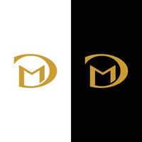 dm dm md bokstav monogram initial logotyp designmall. lämplig för allmänt mode smycken mäklare bygg finansbolag företag företagsbutik kläder i enkel modern stil logotyp design. vektor