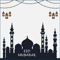 eid mubarak islamische hintergrundvorlage, eid al adha und iftar mit arabischem text gesegnetes fest oder festival. eid mubarak text, muslim, islamischer feiertag. vektor