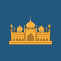 islamisk moské platt design som en symbol i månaden ramadan vektor