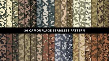 samling militära och armé kamouflage sömlösa mönster vektor