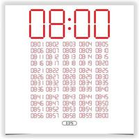 digital klocka närbild som visar klockan 8. röd digital klocka nummeruppsättning elektroniska siffror premium vektor
