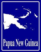 tecken som en vit siluett karta över Papua Nya Guinea vektor