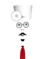 Arzt mit Brille und Hut mit roter Krawatte vektor