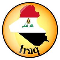 Oranger Knopf mit den Bildkarten des Irak vektor