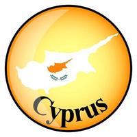 Orangefarbener Knopf mit den Bildkarten von Zypern vektor