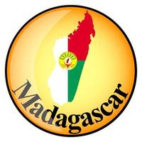 orange knapp med bildkartor över Madagaskar vektor