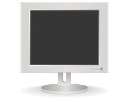 Computermonitor auf weißem Hintergrund vektor