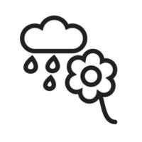 Blume mit Regenliniensymbol vektor