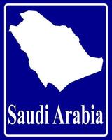 tecken som en vit siluett karta över Saudiarabien vektor