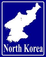 Zeichen als weiße Silhouettenkarte von Nordkorea vektor