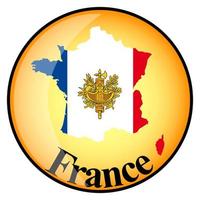orange knapp med bilden kartor över Frankrike vektor