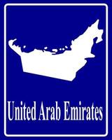 Zeichen als weiße Silhouettenkarte der Vereinigten Arabischen Emirate vektor
