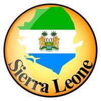 Oranger Knopf mit den Bildkarten von Sierra Leone vektor