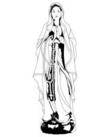 Zeichnung der betenden Jungfrau Maria vektor