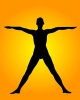 yoga ett ställ på orange bakgrund vektor