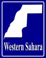 tecken som en vit siluettkarta över västra Sahara vektor