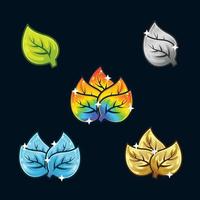 leaf badge emotes samling. kan användas för twitch youtube. illustration set vektor