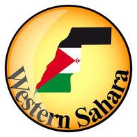 orangefarbener Knopf mit den Bildkarten der Westsahara vektor
