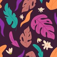 nahtloses Muster der bunten tropischen Blätter
