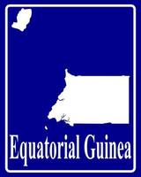 tecken som en vit siluett karta över Ekvatorialguinea vektor