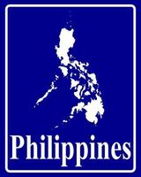 Melden Sie sich als weiße Silhouettenkarte der Philippinen an vektor