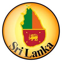Orangefarbener Knopf mit den Bildkarten von Sri Lanka vektor