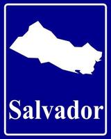 Zeichen als weiße Silhouette Karte von Salvador vektor