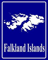 Melden Sie sich als weiße Silhouettenkarte der Falklandinseln an vektor