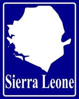 tecken som en vit siluett karta över sierra leone vektor