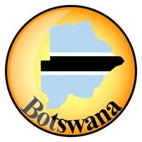 orangefarbener Knopf mit den Bildkarten von Botswana vektor