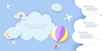 Planen Sie Ihren Reise-Infografik-Guide. Urlaubsreisekonzept. vektorillustration im papierschnittartdesign vektor