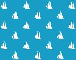 Silhouetten von weißen Segelbooten auf blauem Hintergrund vektor