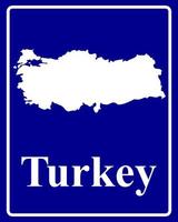tecken som en vit siluett karta över Turkiet vektor