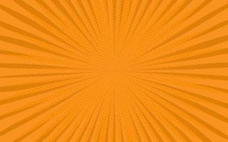 Sonnenstrahlen Retro-Vintage-Stil auf orangem Hintergrund. Comic-Muster mit Starburst und Halbton. Cartoon-Retro-Sunburst-Effekt mit Punkten. Sommer-Banner-Vektor-Illustration vektor