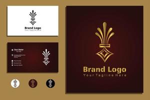 business företagets logotyp guld prydnad vektor