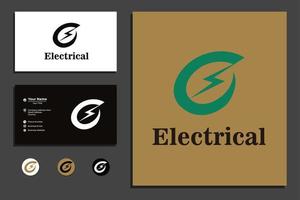 bokstaven e elektrisk vektor logotyp
