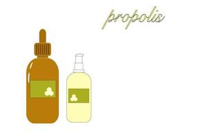 dropp- och halsspruta propolisflaskor, naturlig bikakeprodukt som används som läkemedel för att lindra halsirritation. halsfluss orsakad av virus eller bakterier i munnen. vektor