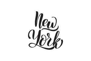 inspirierende handschriftliche pinselbeschriftung new york. vektorkalligraphieillustration lokalisiert auf weißem hintergrund. typografie für banner, abzeichen, postkarten, t-shirts, drucke, poster. vektor