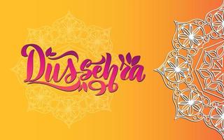 glückliche dussehra-festivalkarte auf papierfarbhintergrund. grußkarte für das navratri-fest mit schriftzug dussehra hindu-feiertag vijayadashami. Vektor-Illustration. vektor