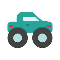 monster truck platt flerfärgad ikon vektor