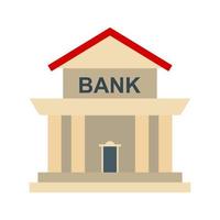 bankbyggnad platt flerfärgad ikon vektor
