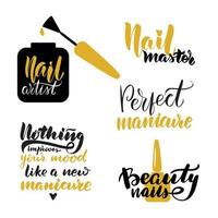 Nail Master Schriftzug Anführungszeichen gesetzt. inspirierende handgeschriebene Pinselschrift. vektorkalligraphievorratillustration lokalisiert auf weiß. typografie für banner, abzeichen, postkarten, t-shirts, drucke. vektor