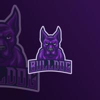 Bulldogge Cartoon Maskottchen Logo Team Vektor