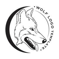 wolf logotyp mall, vektor linjekonst illustration