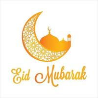 happy eid - al-adha design kreativ modern, eid mubarak golden mount design med islamisk moské vektor