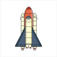 Weltraumforschung Space Shuttle Symbol Cartoon Vektor Illustration Grafikdesign, Space Shuttle gefüllt Umrisssymbol, Transport- und Raumfahrzeug, Raketenzeichen Vektorgrafiken