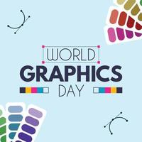World graphics day vacker design för World graphics day med flerfärgad nyans för ett kort eller affischdesign. färgglad texteffekt, standardillustration på en speciell dag för grafik vektor