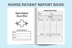 Krankenschwester Bericht Tracker Logbuch Innenraum. Regelmäßige Vorlage für Patienteninformationen und Medikationsplaner. Inneres einer Zeitschrift. Krankenschwester-Informations-Tracker und Patienten-Gesundheitsprüfer-Innenraum. vektor