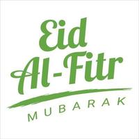 eid al-fitr mubarak grüner texteffekt auf weißem hintergrund, muslimisches festival eid al-fitr schöner texteffekt, eid al-fitr, grün, weiß, mond. vektor