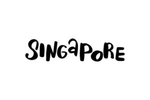 inspirierende handschriftliche pinselbeschriftung singapur. vektorkalligraphieillustration lokalisiert auf weißem hintergrund. typografie für banner, abzeichen, postkarten, t-shirts, drucke, poster. vektor